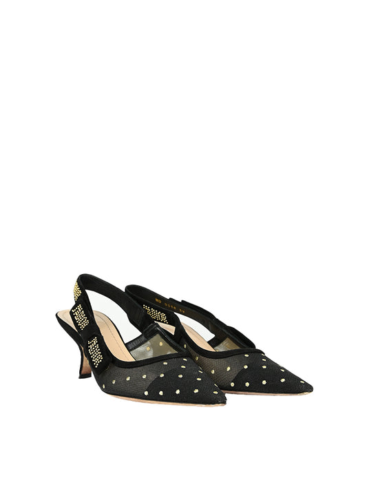 Dior Slingback nere con strass - N. 39