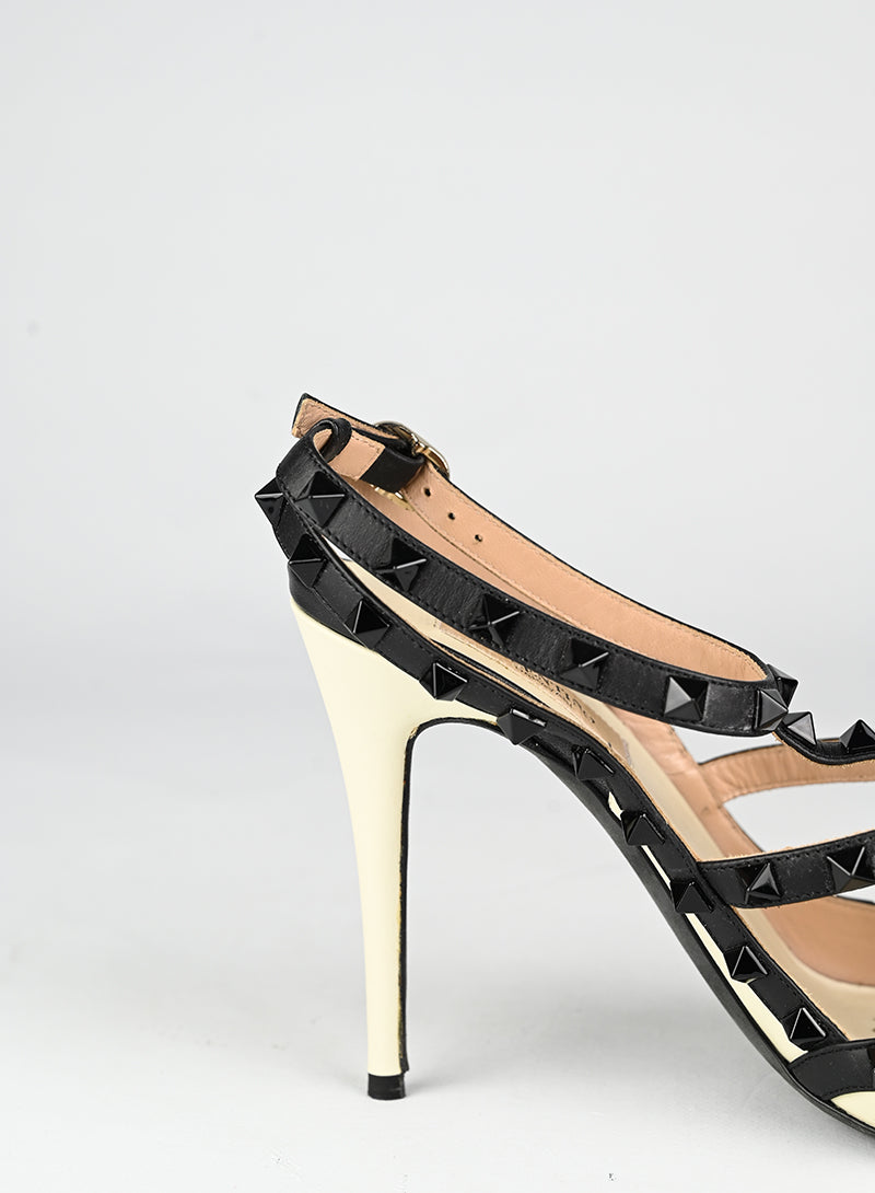 Valentino Sandali Rockstud in pelle bianca - N. 40
