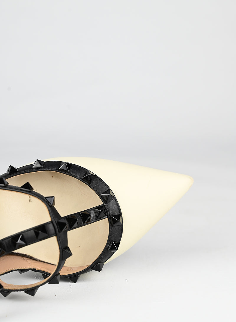 Valentino Sandali Rockstud in pelle bianca - N. 40