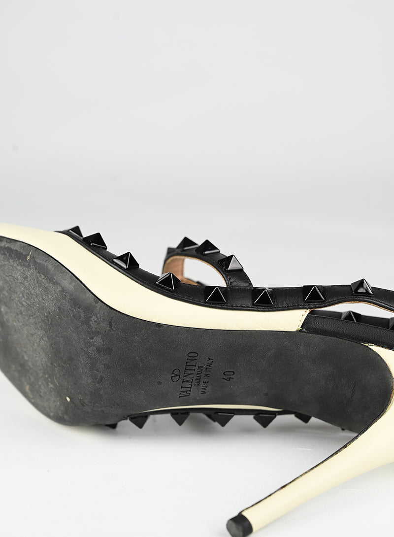 Valentino Sandali Rockstud in pelle bianca - N. 40