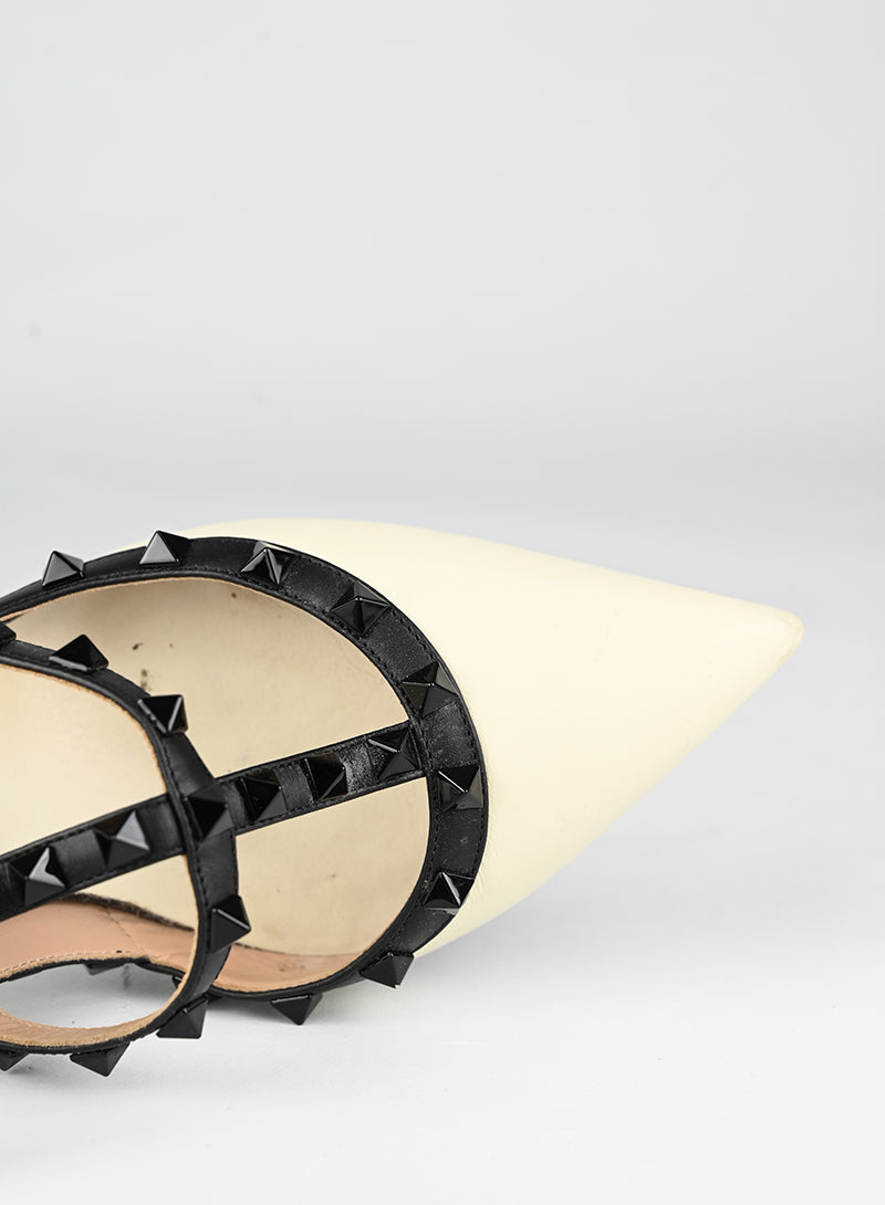 Valentino Sandali Rockstud in pelle bianca - N. 40