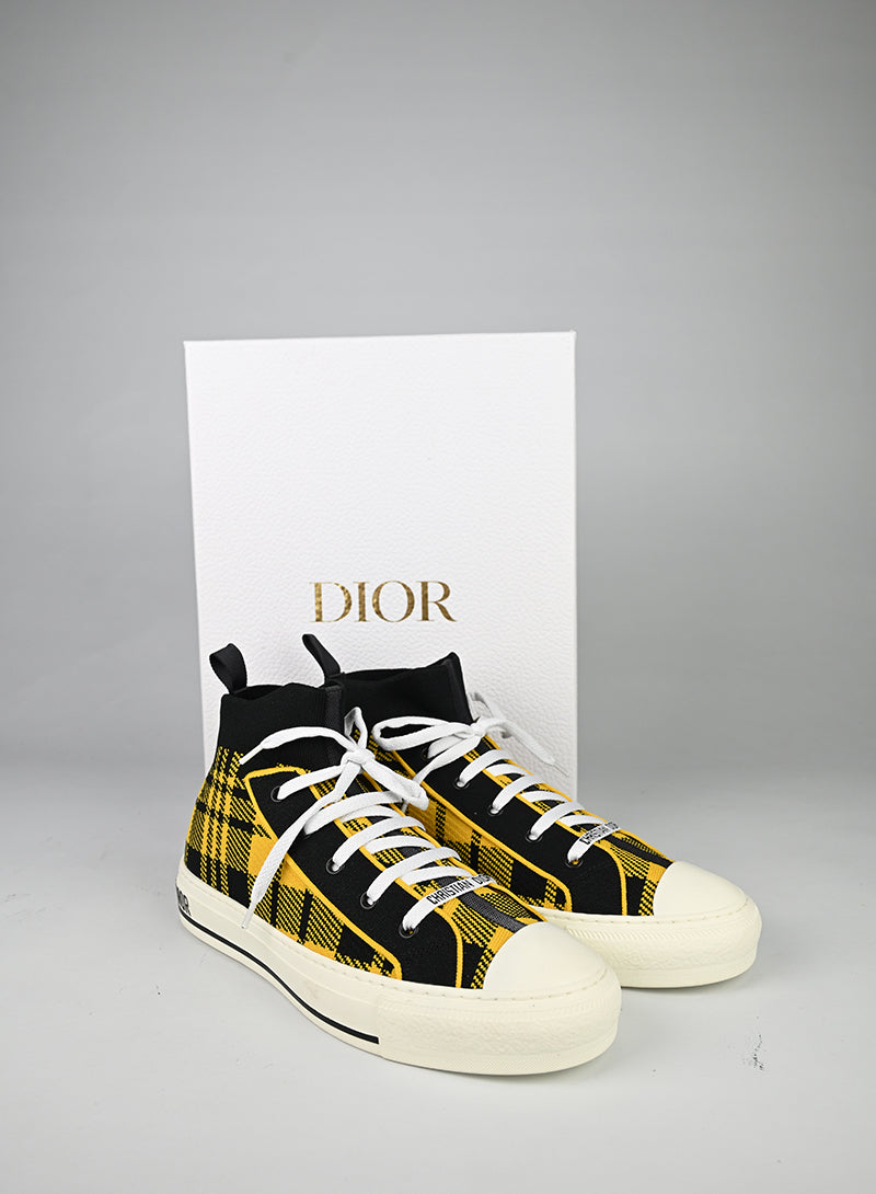 Dior Sneakers Tessuto Giallo e Nero - N. 39