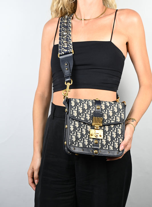 Dior Borsa Oblique Dior Addiction blu