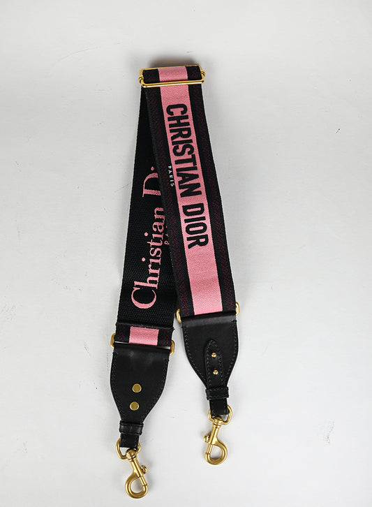 Dior Tracolla Singola Tela Rosa e Nera