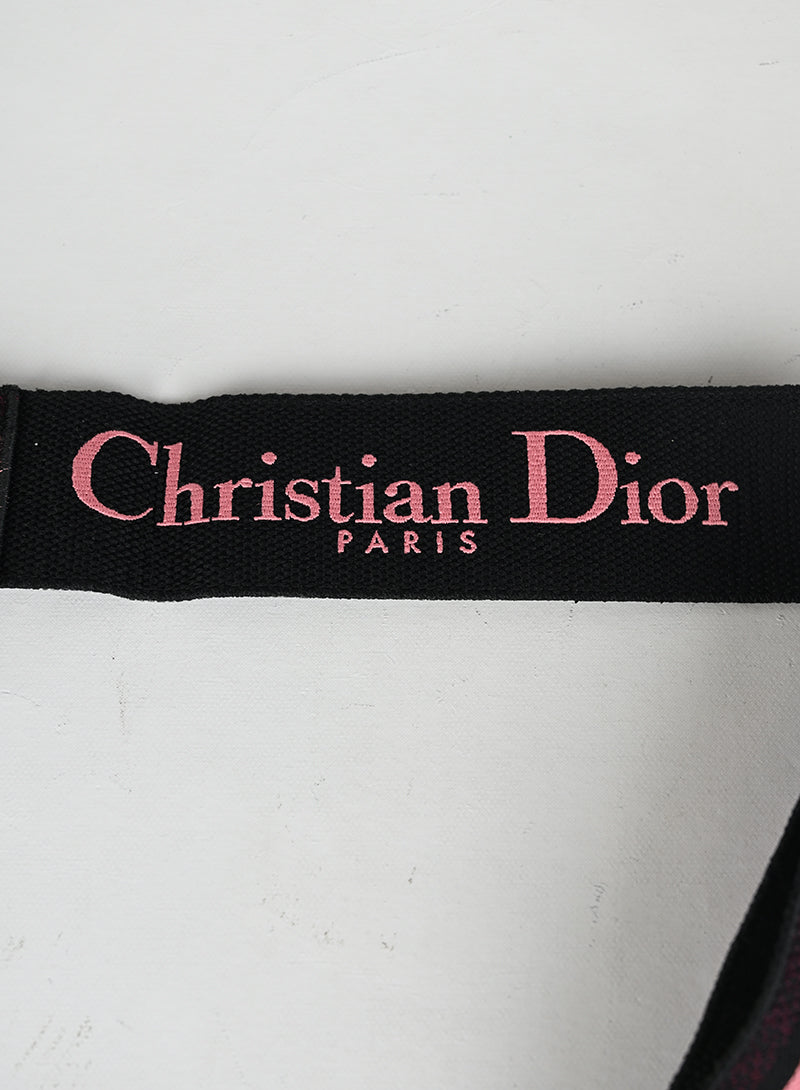 Dior Tracolla Singola Tela Rosa e Nera