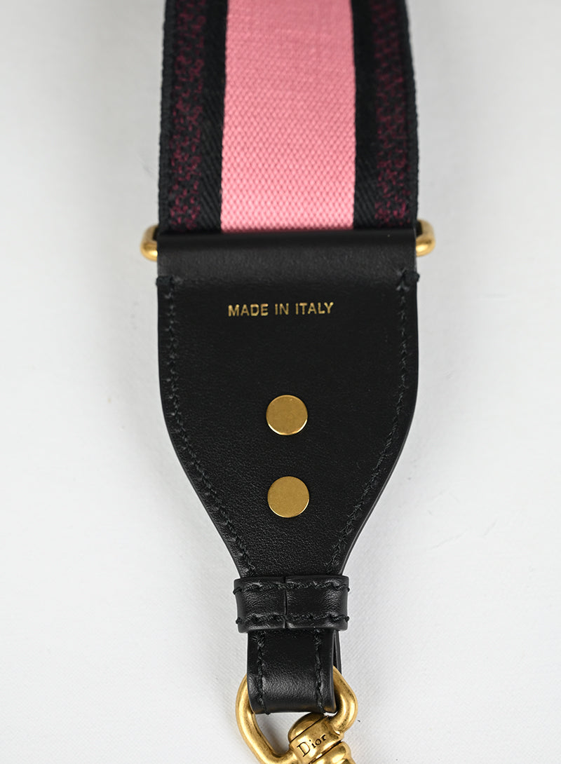 Dior Tracolla Singola Tela Rosa e Nera