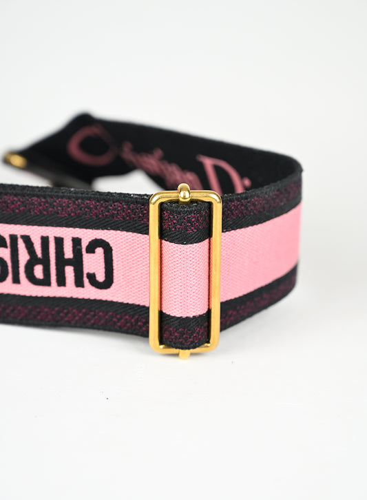 Dior Tracolla Singola Tela Rosa e Nera