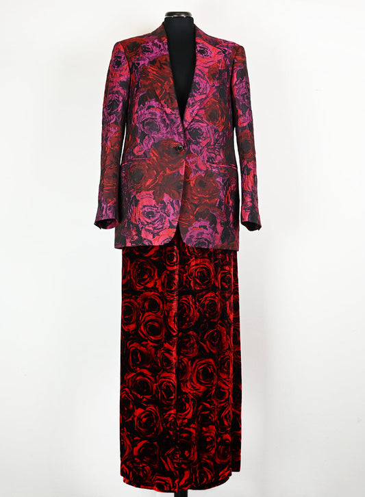 Dries Van Noten Completo con rose rosse - Tg. 40