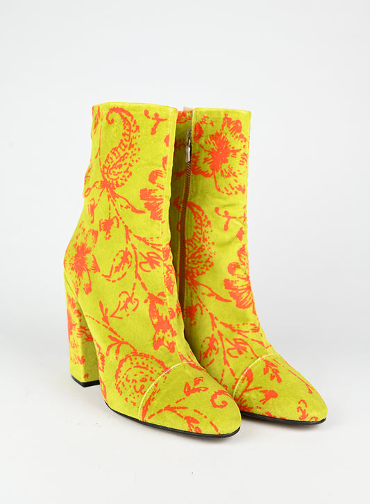 Dries Van Noten Stivaletti in velluto verdi - N. 39 ½