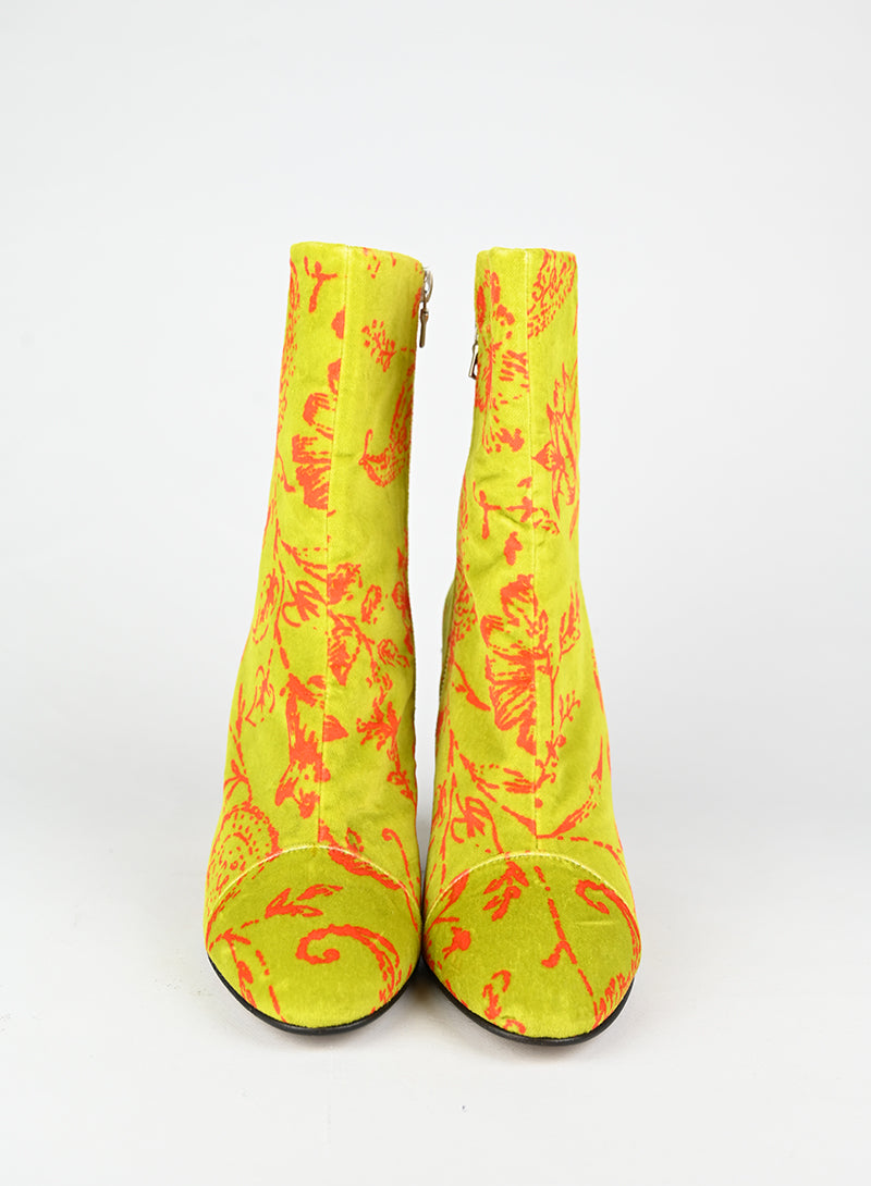 Dries Van Noten Stivaletti in velluto verdi - N. 39 ½