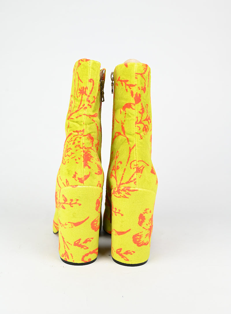 Dries Van Noten Stivaletti in velluto verdi - N. 39 ½