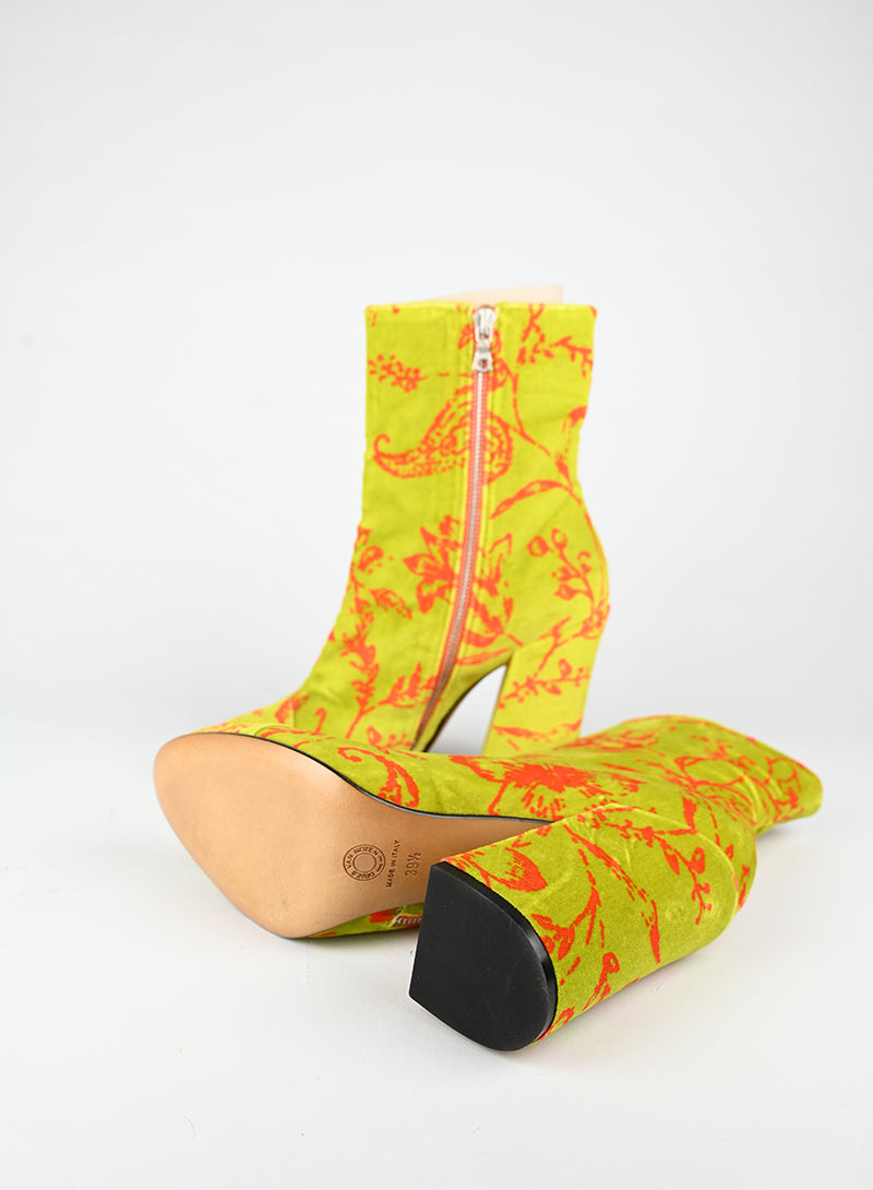 Dries Van Noten Stivaletti in velluto verdi - N. 39 ½