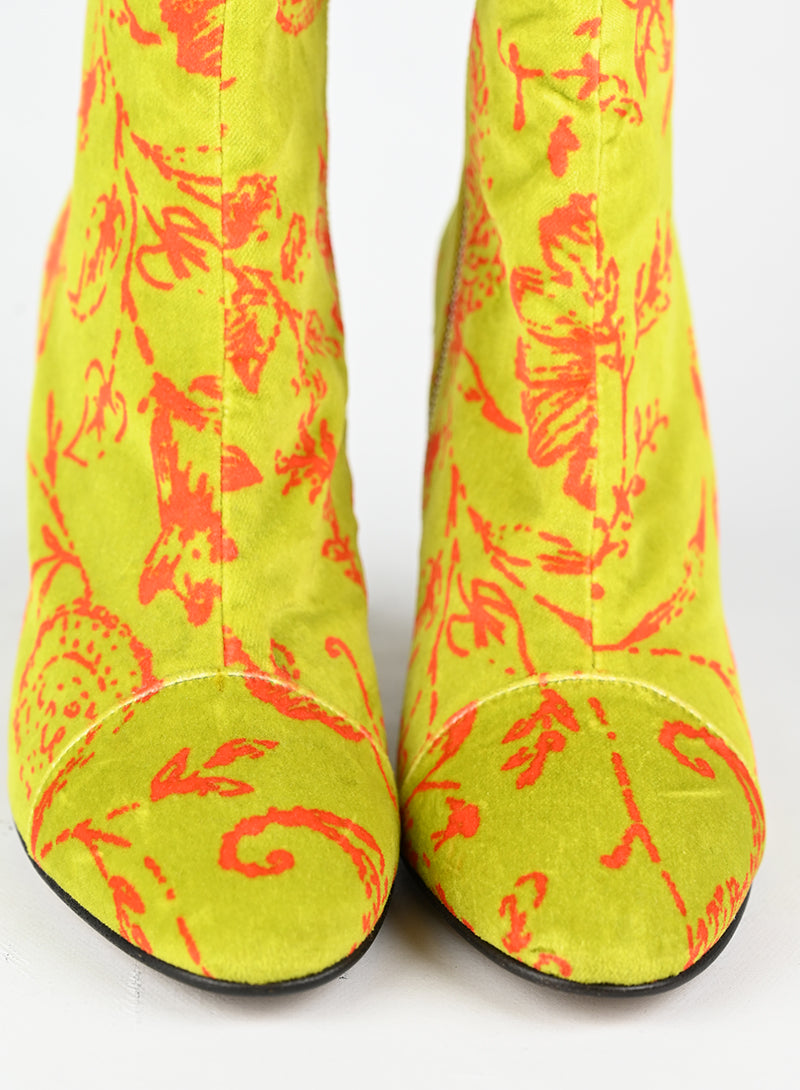 Dries Van Noten Stivaletti in velluto verdi - N. 39 ½