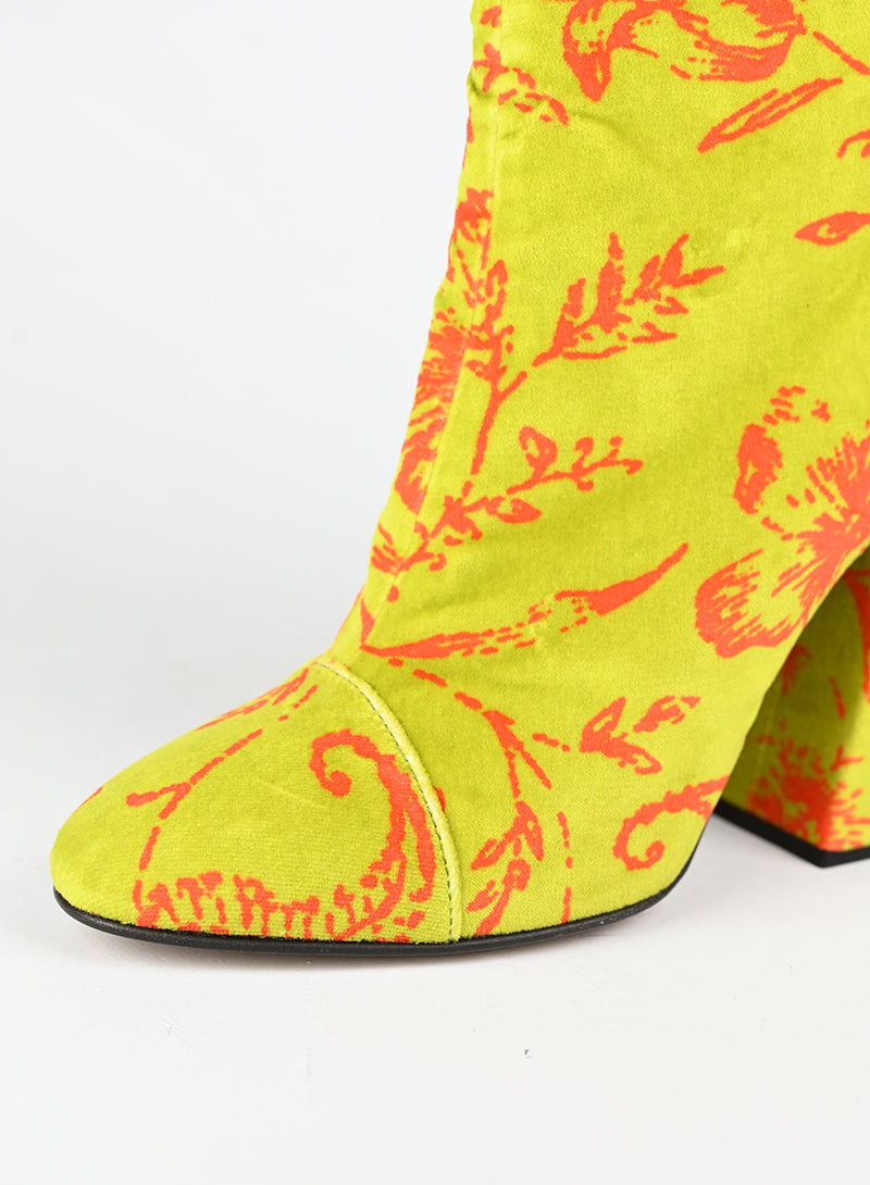 Dries Van Noten Stivaletti in velluto verdi - N. 39 ½