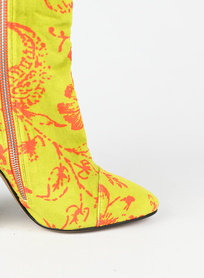 Dries Van Noten Stivaletti in velluto verdi - N. 39 ½