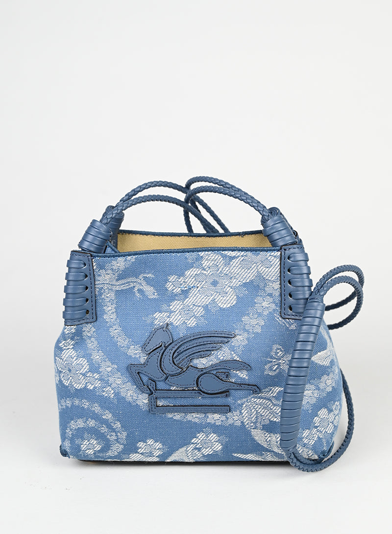 Etro Borsa a secchiello in denim azzurro -  lesleyluxuryvintage
