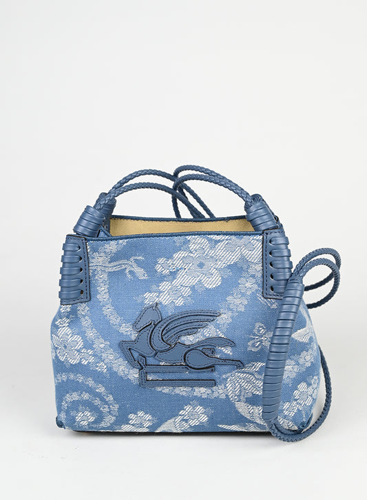 Etro Borsa a secchiello in denim azzurro -  lesleyluxuryvintage