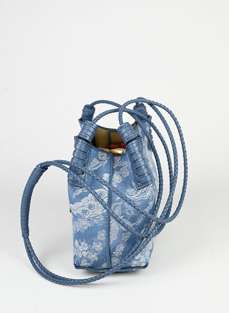 Etro Borsa a secchiello in denim azzurro -  lesleyluxuryvintage