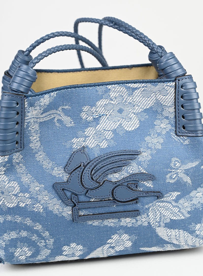 Etro Borsa a secchiello in denim azzurro -  lesleyluxuryvintage