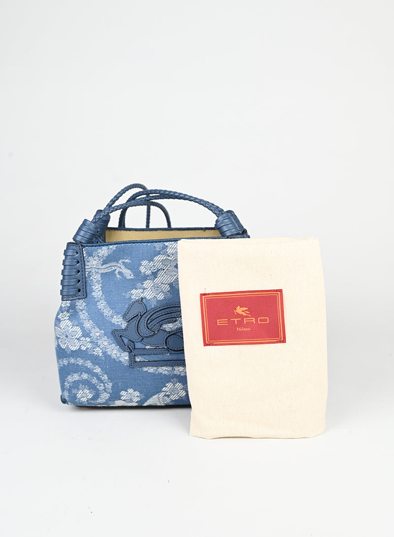 Etro Borsa a secchiello in denim azzurro -  lesleyluxuryvintage