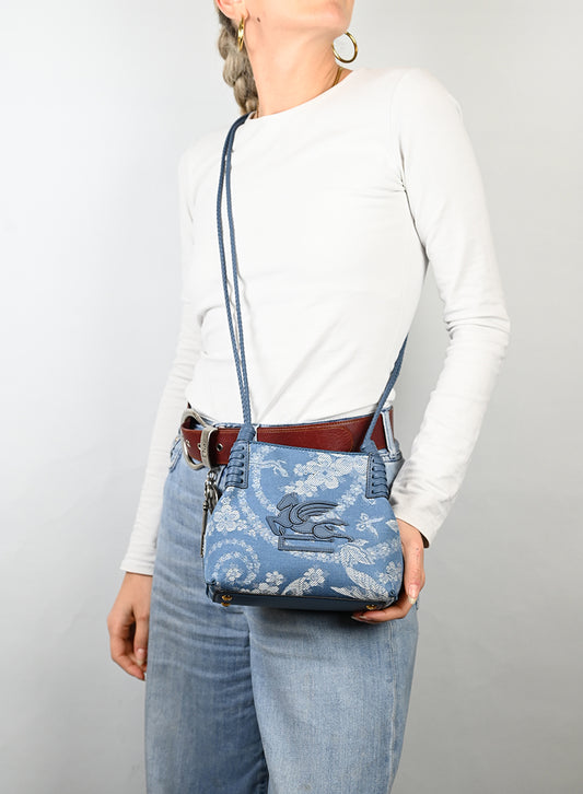 Etro Borsa a secchiello in denim azzurro -  lesleyluxuryvintage