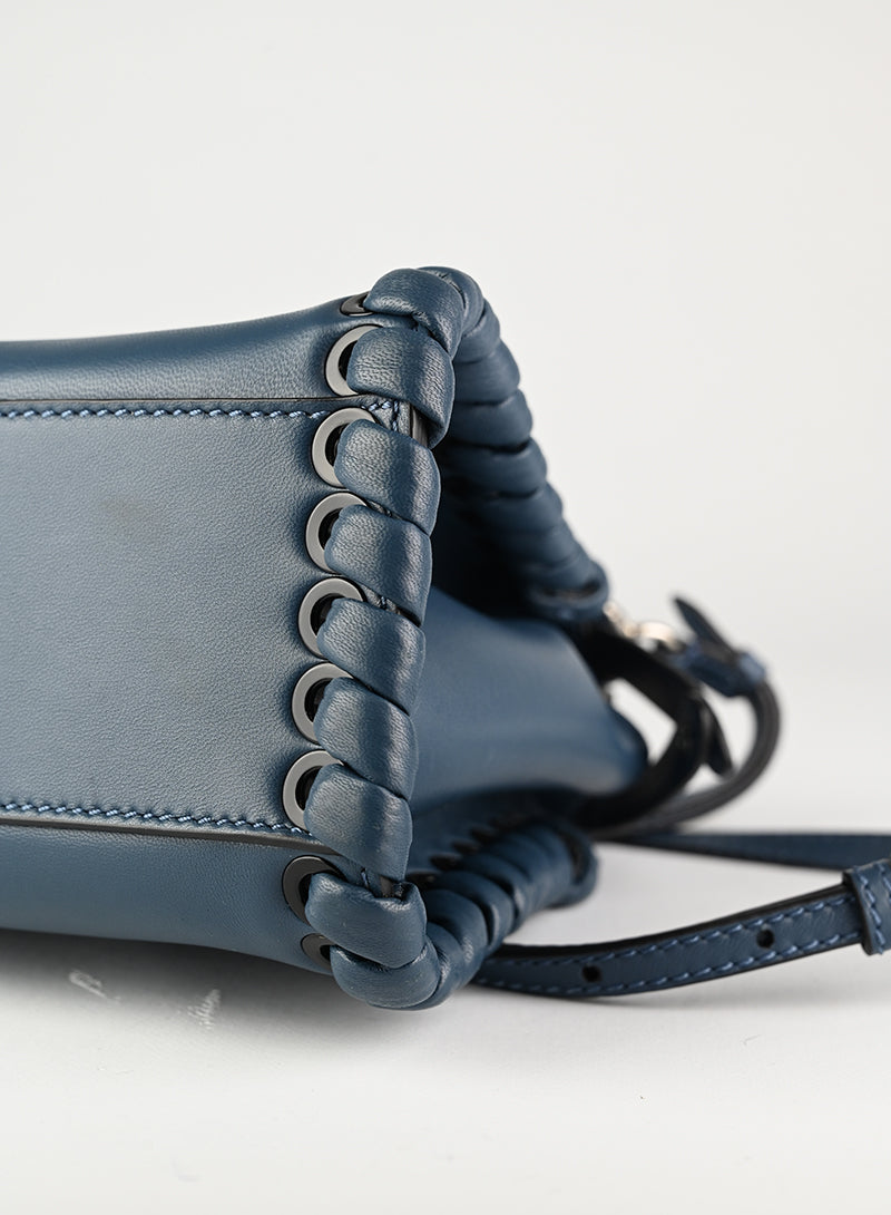 Fendi Borsa Peekaboo Mini in pelle avio