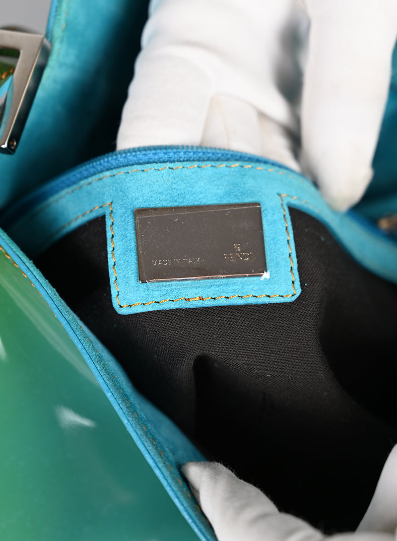 Fendi Borsa Mama Baguette in vernice verde -  lesleyluxuryvintage