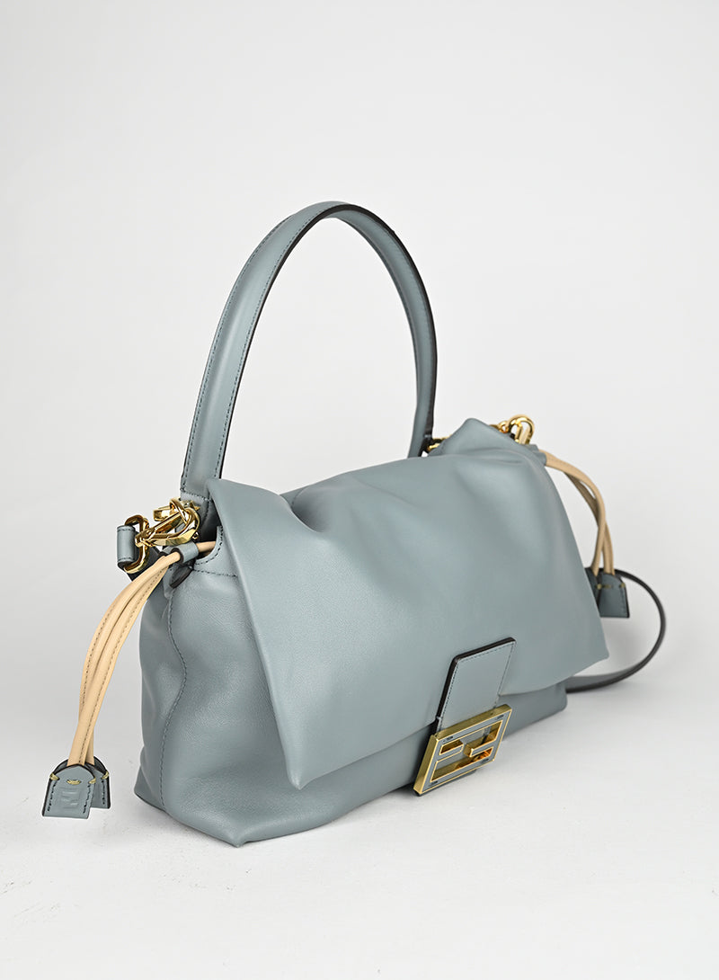 Fendi Borsa Mamma Baguette Soft in pelle ceruleo
