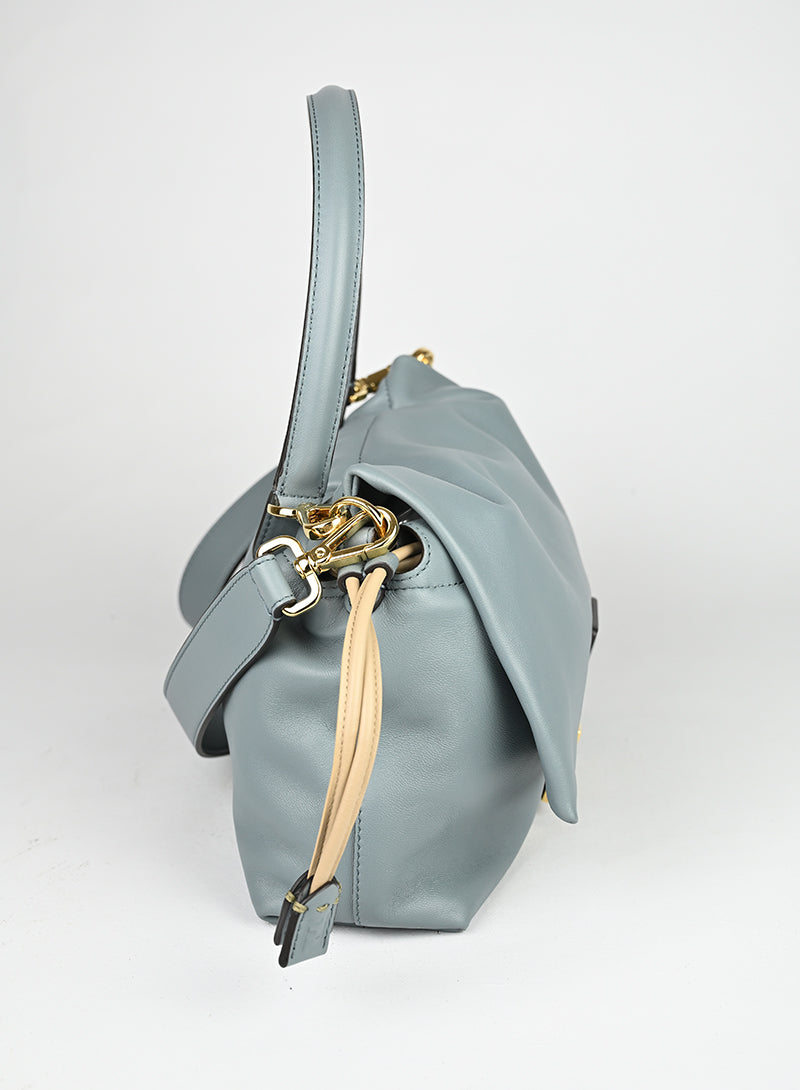 Fendi Borsa Mamma Baguette Soft in pelle ceruleo