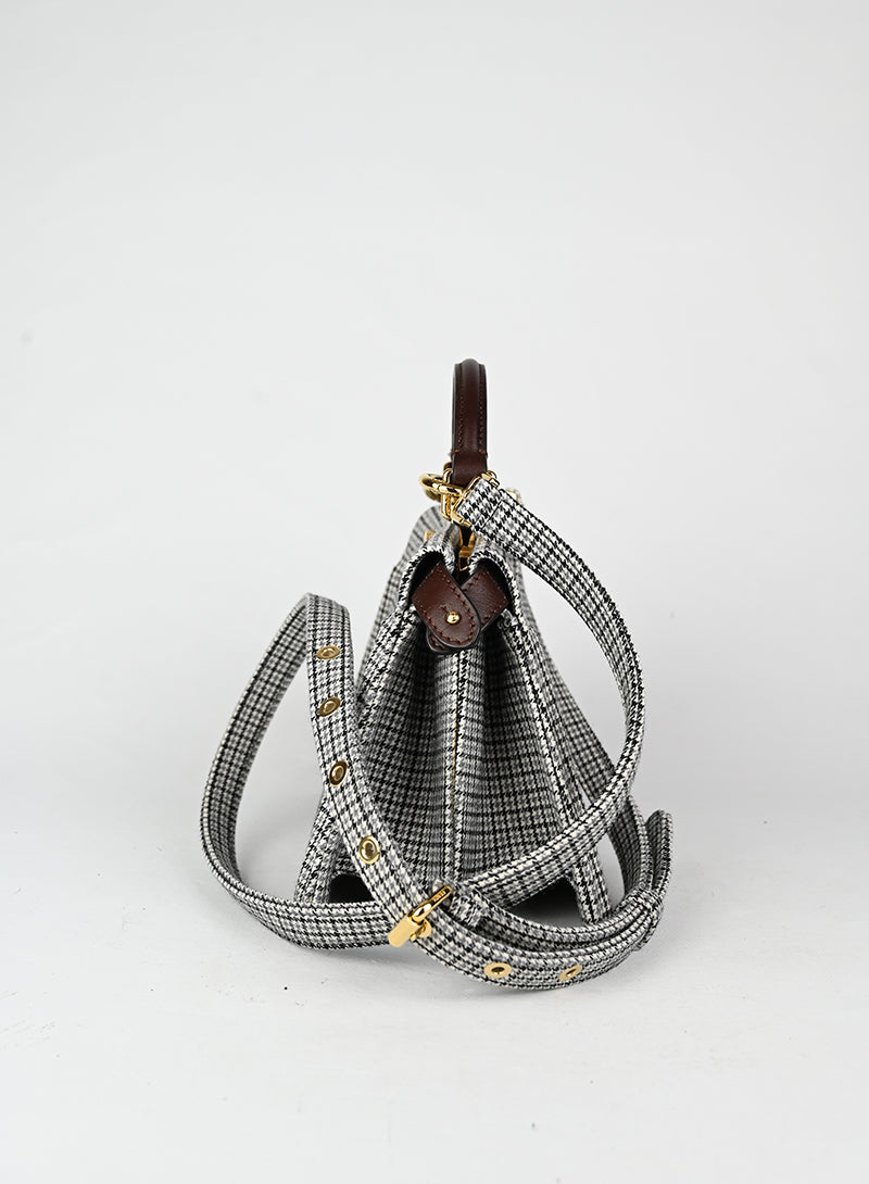 Fendi Borsa Peekaboo Pied de puole grigia