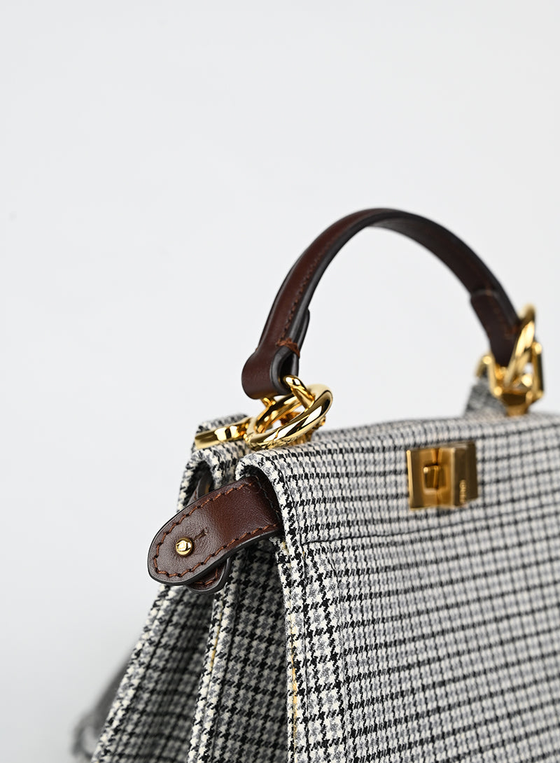 Fendi Borsa Peekaboo Pied de puole grigia