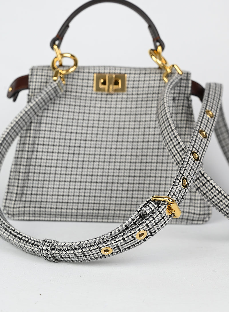 Fendi Borsa Peekaboo Pied de puole grigia