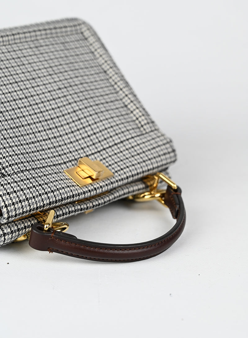 Fendi Borsa Peekaboo Pied de puole grigia