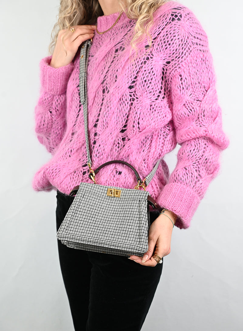 Fendi Borsa Peekaboo Pied de puole grigia