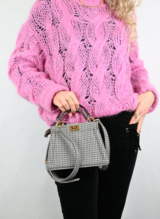 Fendi Borsa Peekaboo Pied de puole grigia