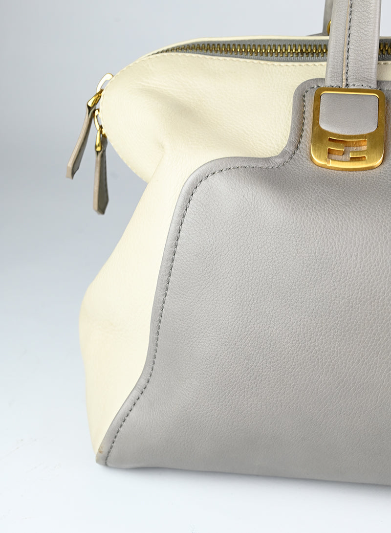 Fendi Borsa Chamaleon in pelle grigia