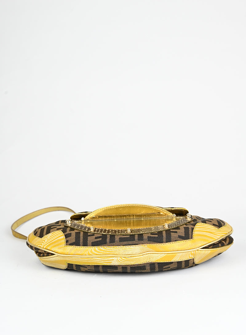 Fendi Borsa Vanity mirror marrone e oro