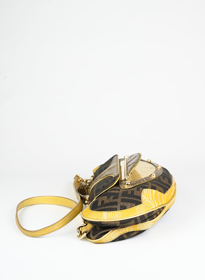Fendi Borsa Vanity mirror marrone e oro