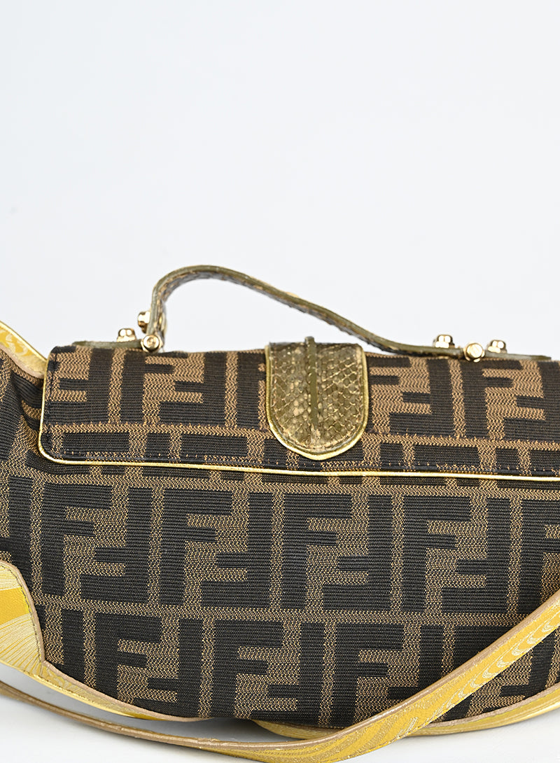 Fendi Borsa Vanity mirror marrone e oro