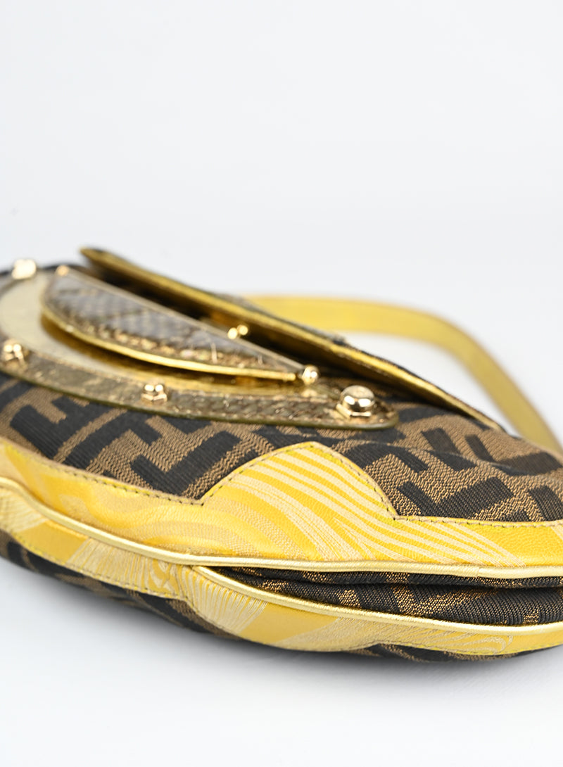 Fendi Borsa Vanity mirror marrone e oro