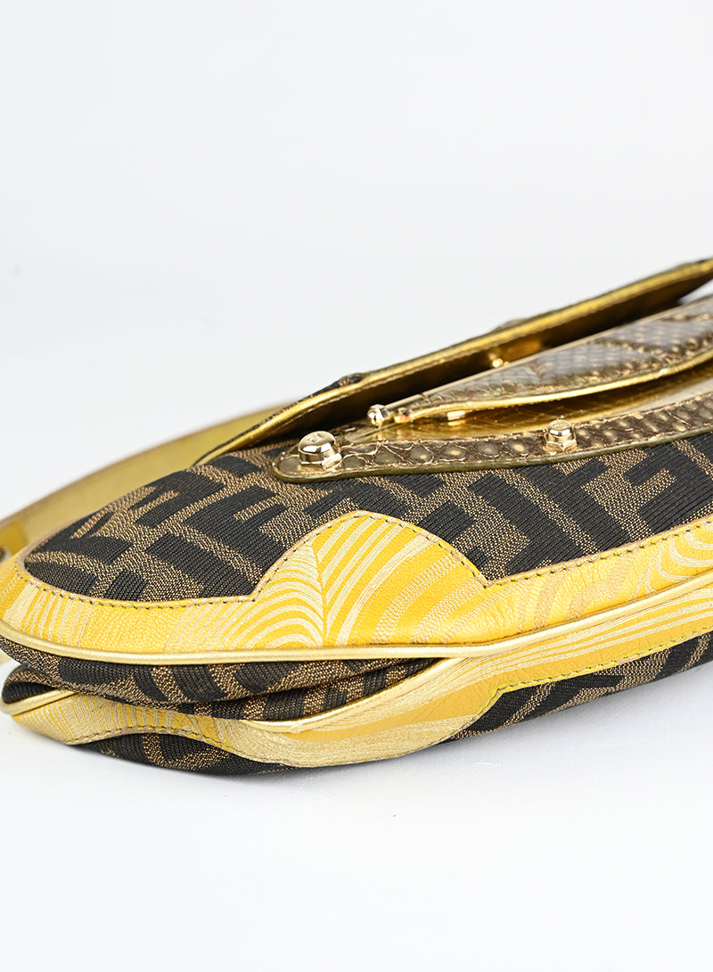 Fendi Borsa Vanity mirror marrone e oro