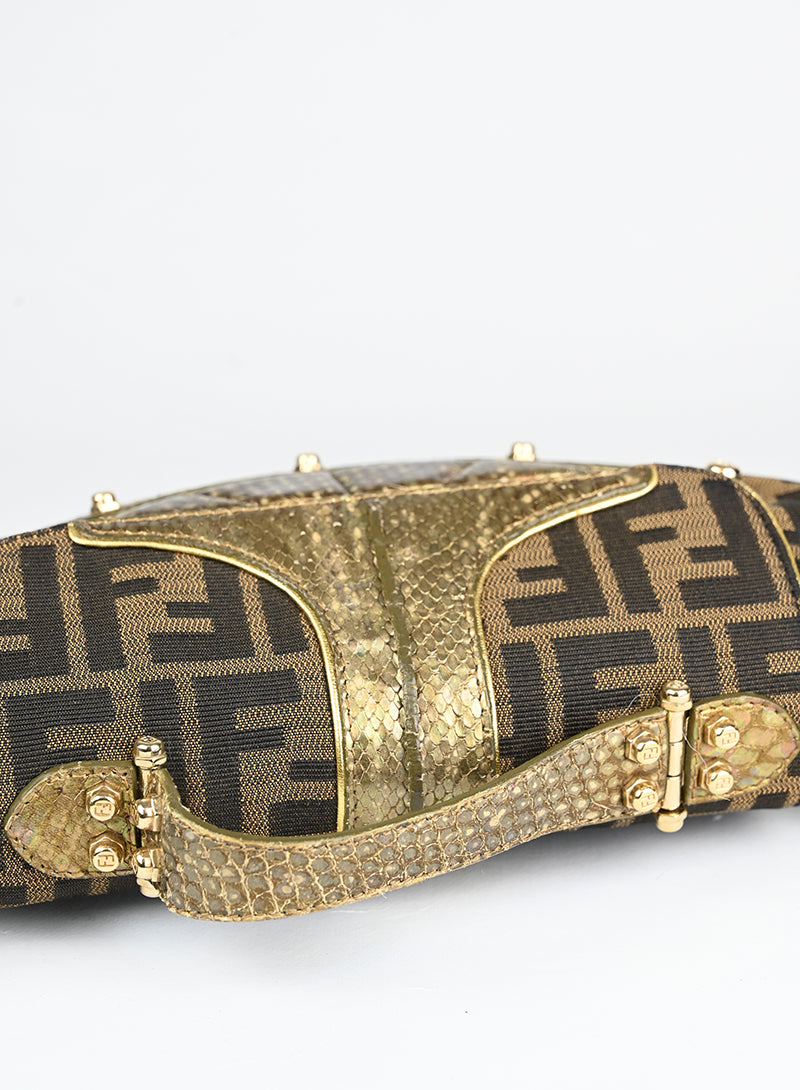 Fendi Borsa Vanity mirror marrone e oro