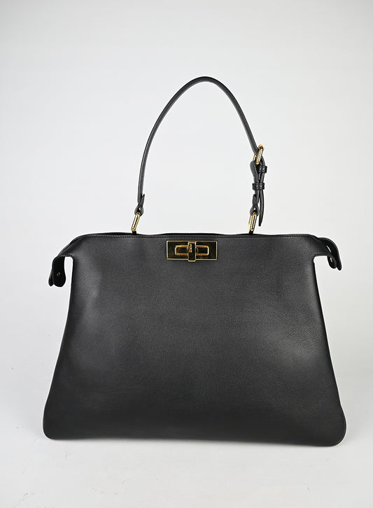 Fendi Peekaboo ISeeU Media in pelle Nera