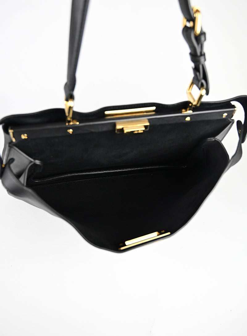 Fendi Peekaboo ISeeU Media in pelle Nera
