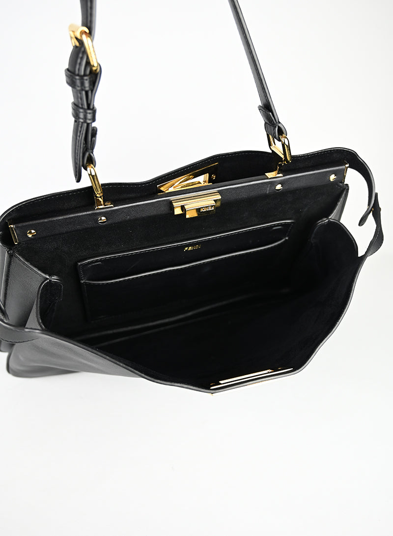 Fendi Peekaboo ISeeU Media in pelle Nera