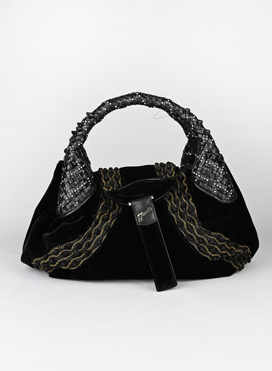 Fendi Borsa Spy in velluto nero