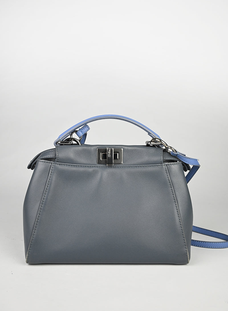 Fendi Peekaboo Mini in Pelle Avio