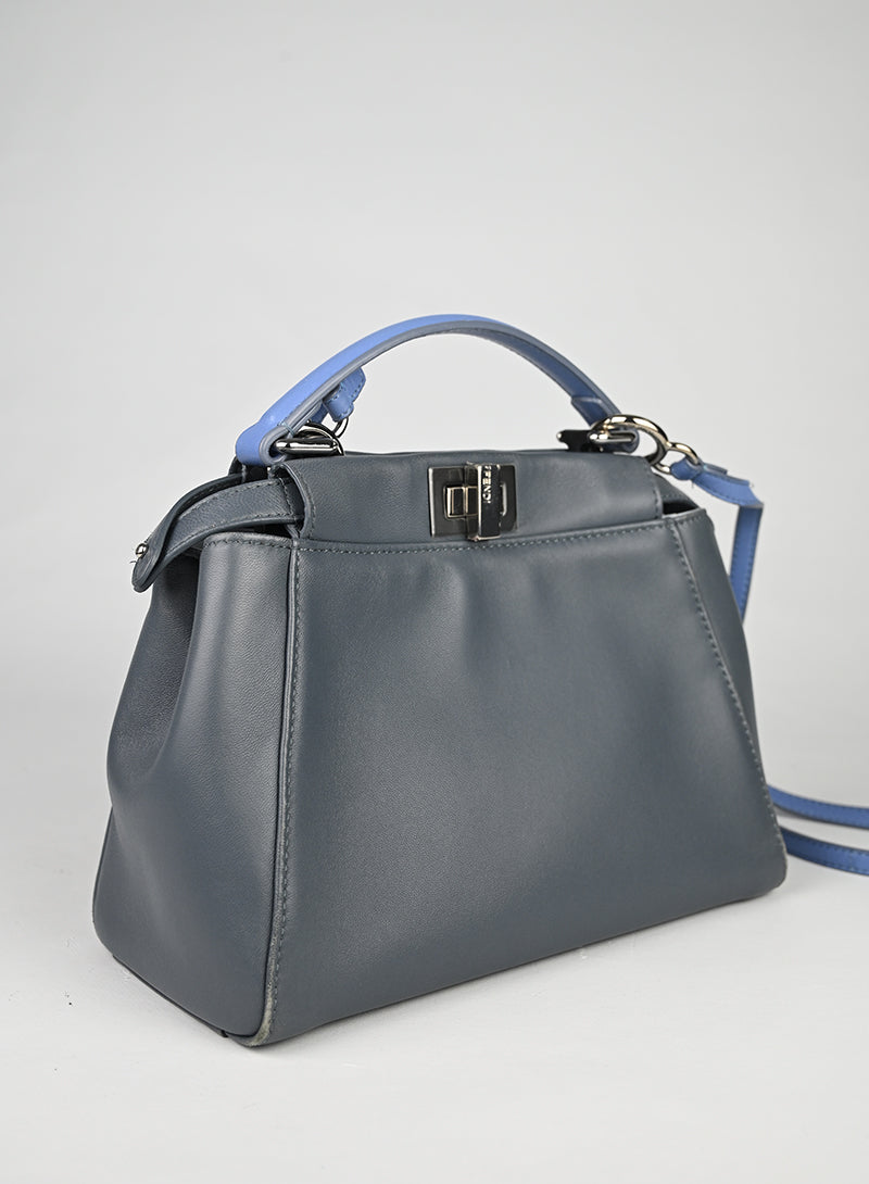 Fendi Peekaboo Mini in Pelle Avio
