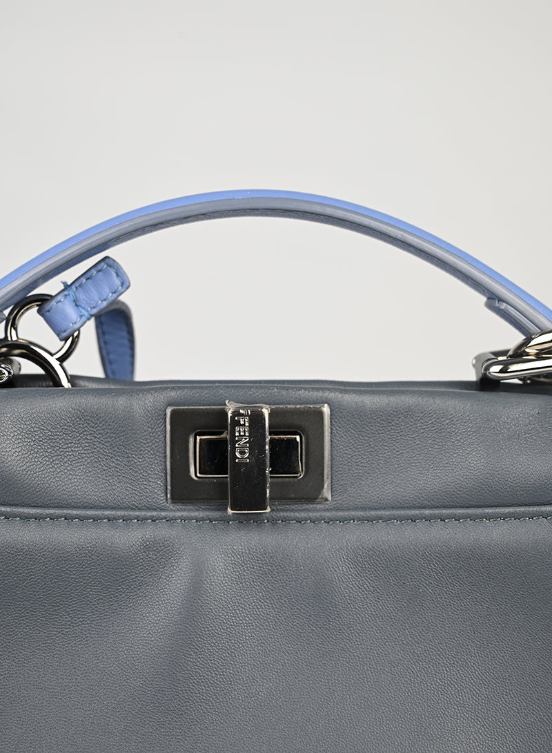 Fendi Peekaboo Mini in Pelle Avio