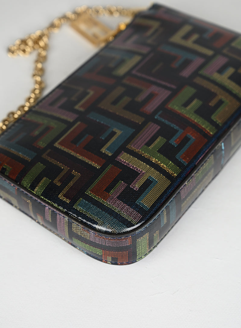 Fendi Borsina a Spalla Tessuto Lamé Zucca Multicolor